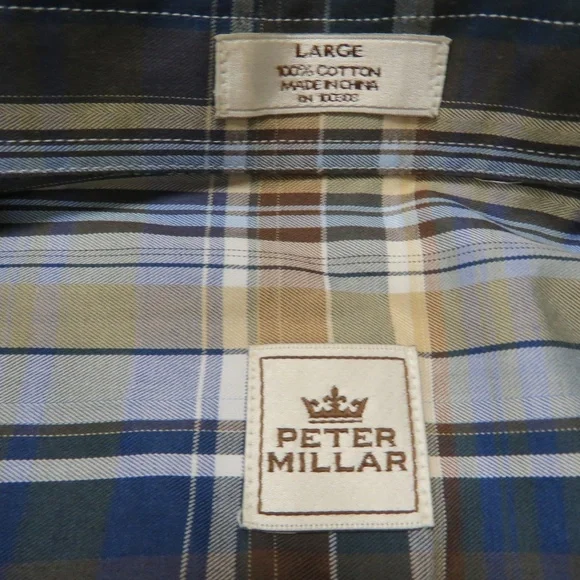 Peter Millar Mens Large Long Sleeve Button Front‎ - Picture 5 of 5